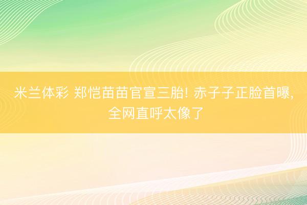 米兰体彩 郑恺苗苗官宣三胎! 赤子子正脸首曝, 全网直呼太像了